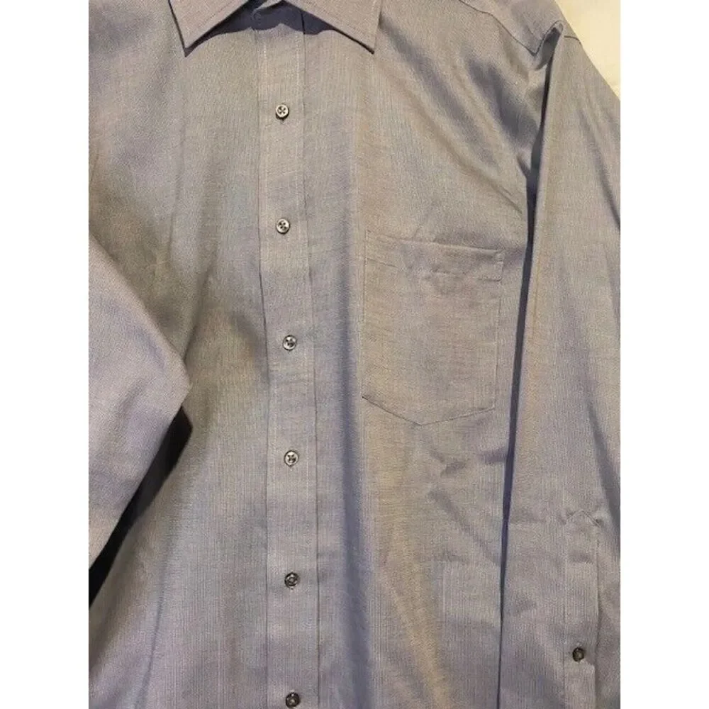 DONALD J. TRUMP SIGNATURE COLLECTION Men's LARGE GRAY BUTTON DOWN 100% COTTON - Picture 2 of 4